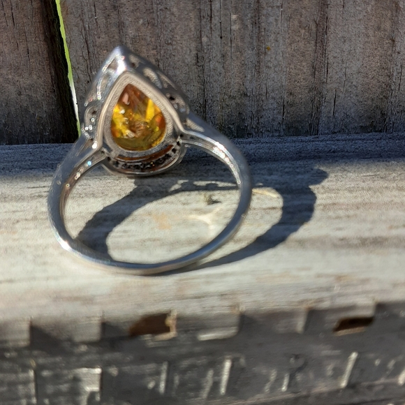 Yellow Citrine Statement Sterling Ring - Picture 7 of 8